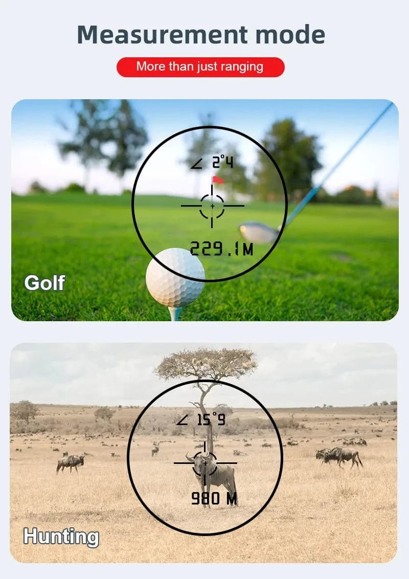 GOLFGASM ⛳️ Golf Rangefinder – 600m - 1000m Laser Distance Finder with 6.5X Zoom, LCD Display & Rechargeable Battery