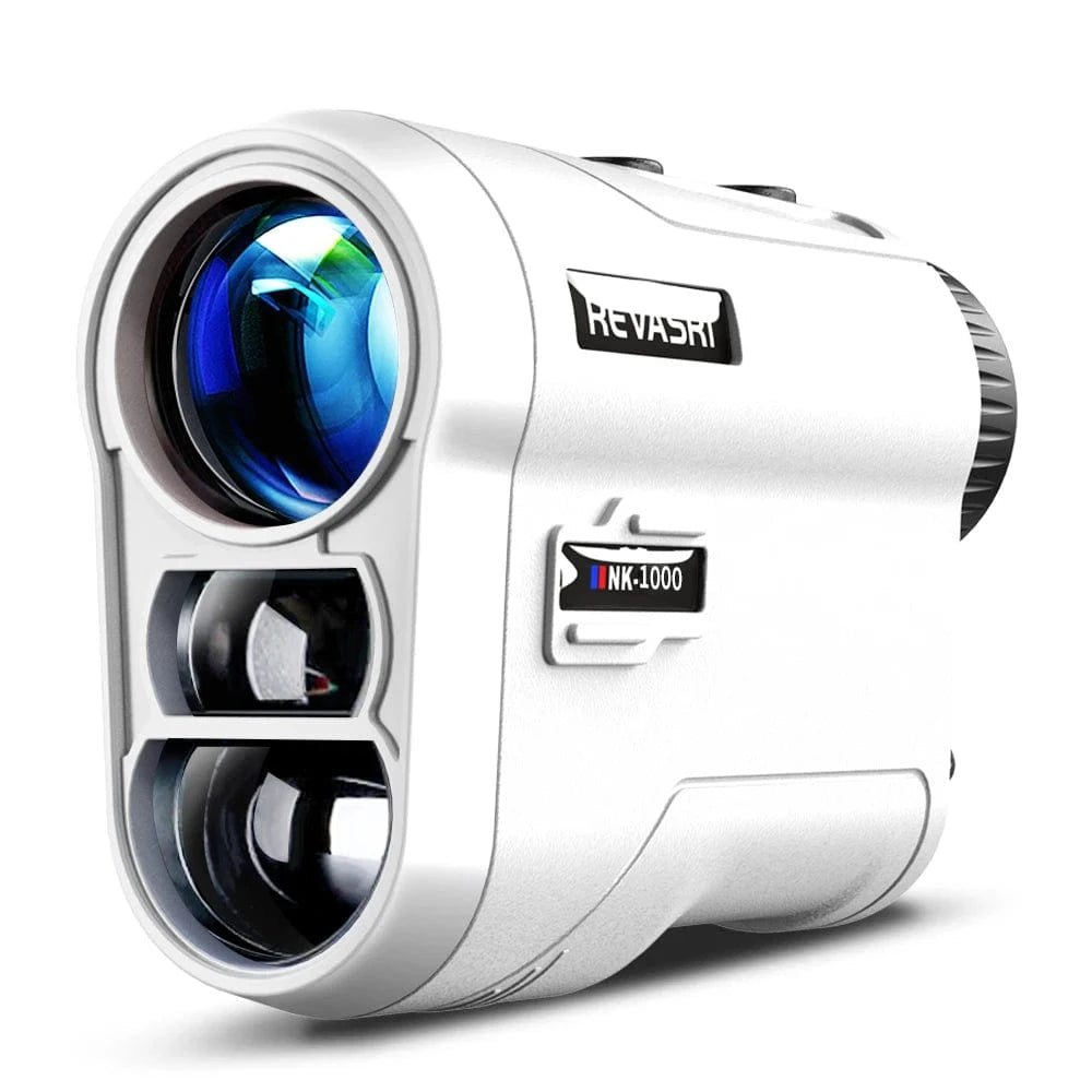 GOLFGASM ⛳️ Golf White / 1000M Golf Rangefinder – 600m - 1000m Laser Distance Finder with 6.5X Zoom, LCD Display & Rechargeable Battery