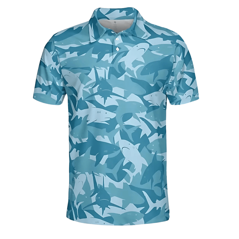 Golfgasm Shark Camo Deep Blue