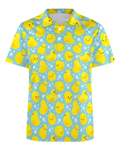 Golfgasm The Dirty Birdie 🦆⛳ / S Funny Golf 3d Print Polo Shirt For Men Colorful Flower Short Sleeves T-shirt Cartoon Animal Shark Casual Sports Shark Shirts