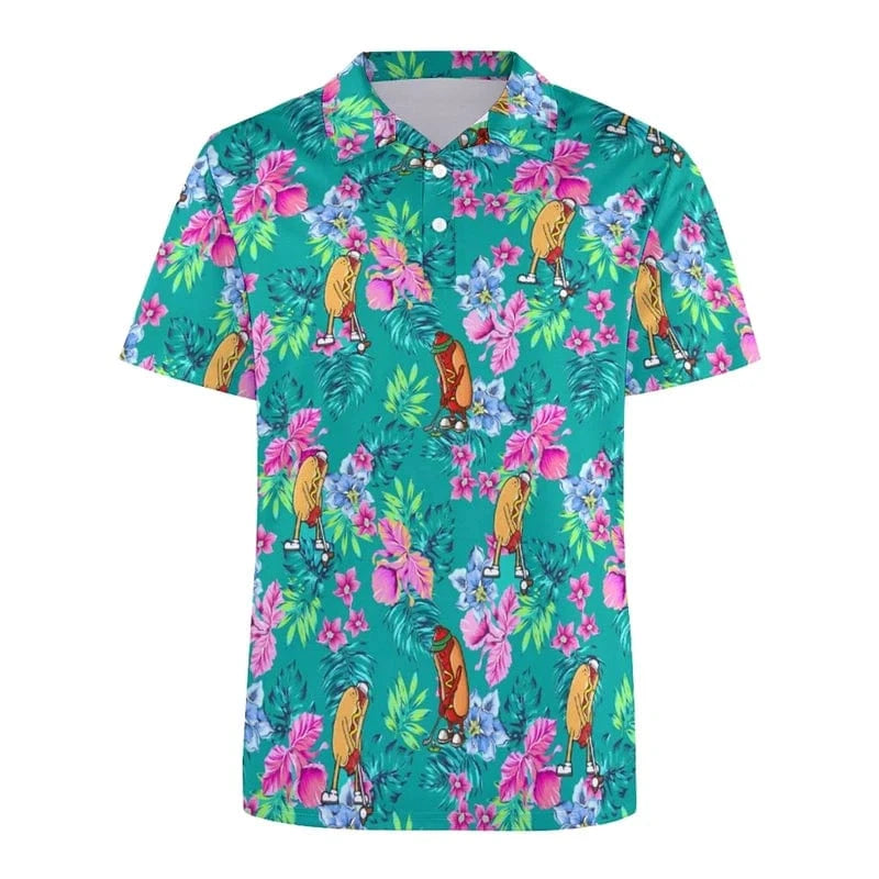 Golfgasm The Rough Rider 🌿🐎 / S Funny Golf 3d Print Polo Shirt For Men Colorful Flower Short Sleeves T-shirt Cartoon Animal Shark Casual Sports Shark Shirts
